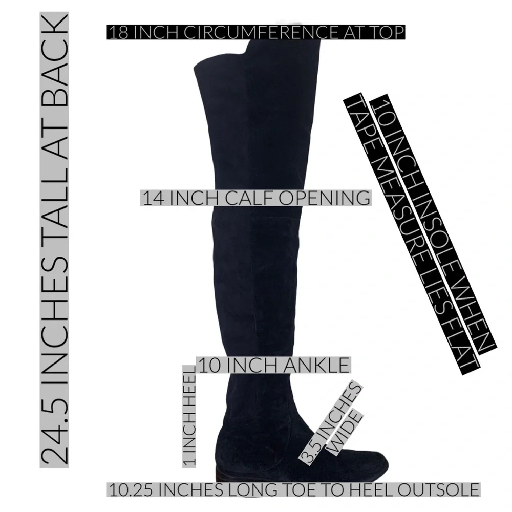 ALCHIMIA DI BALLIN BLACK SUEDE OVER THE KNEE LOW HEEL BOOTS (37.5)